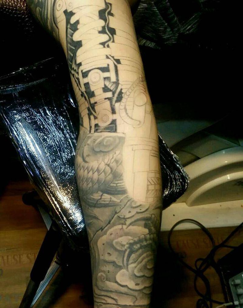 机械臂纹身图片_手臂传统静物纹身图案