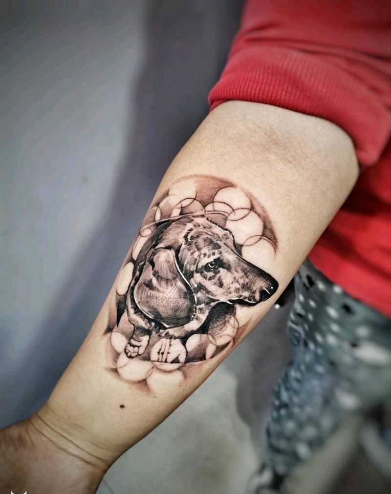 宠物纹身图片_胸部手部欧美写实新传统纹身图案