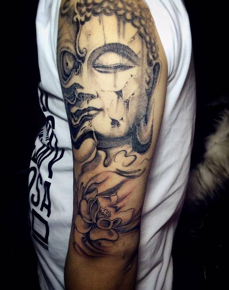 一念之间➕莲花图 完工纹身图片