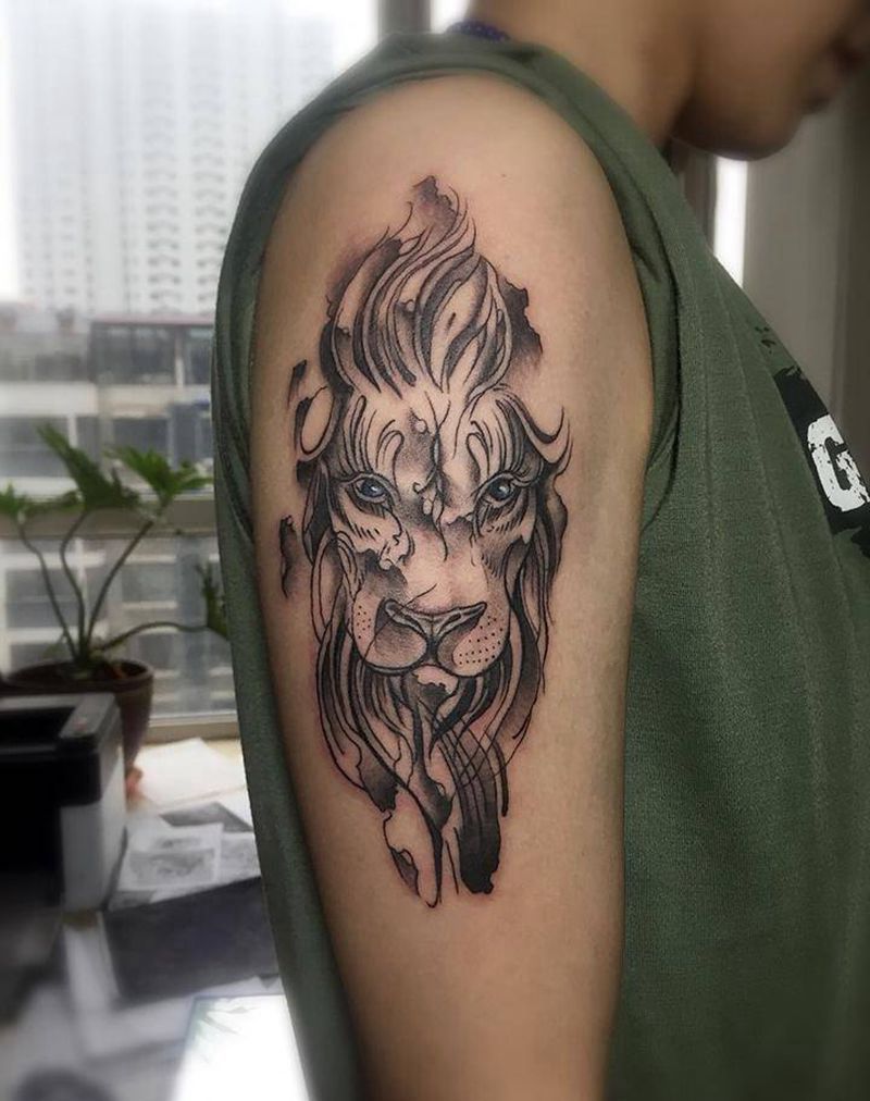 狮子纹身图片