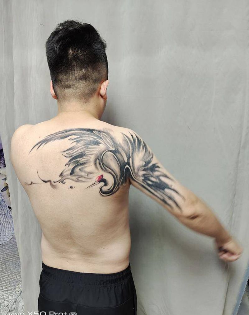 恢复效果纹身图片_背部手臂新传统纹身图案