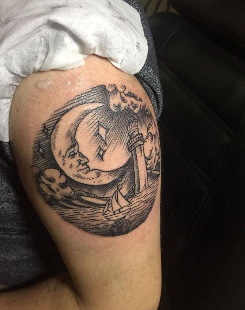 月亮纹身图片