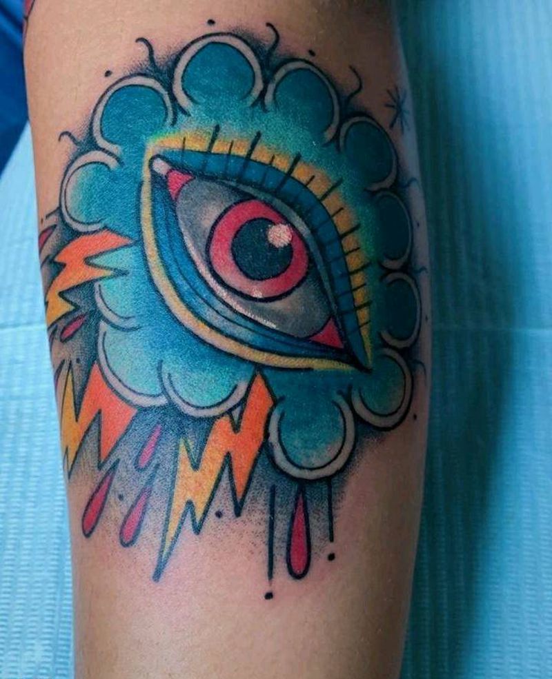 newschool眼睛纹身图片_手臂New School纹身图案