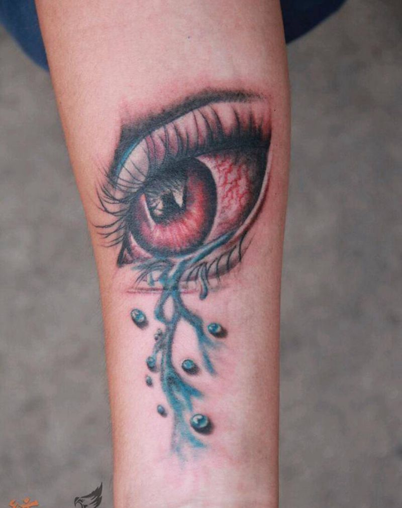 天使的眼泪纹身图片_手臂欧美肖像清新人物纹身图案