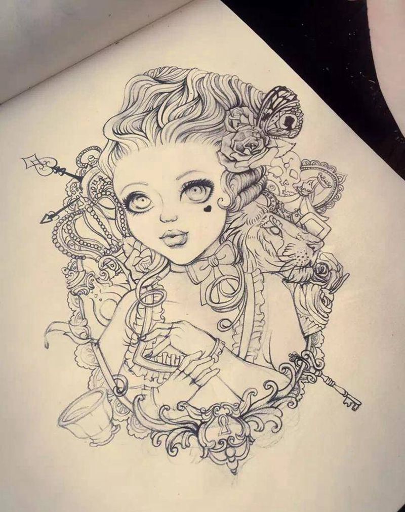 欧美娃娃纹身图片