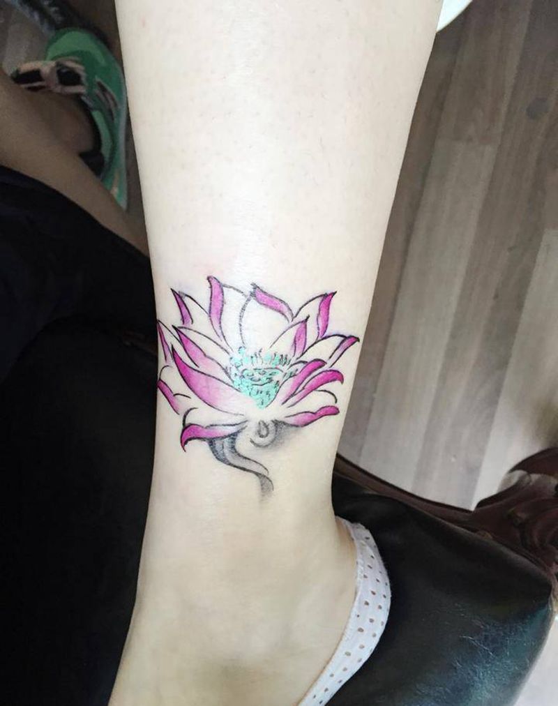 莲花纹身图片
