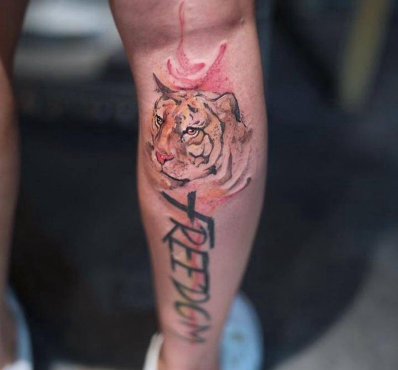 小老虎纹身图片