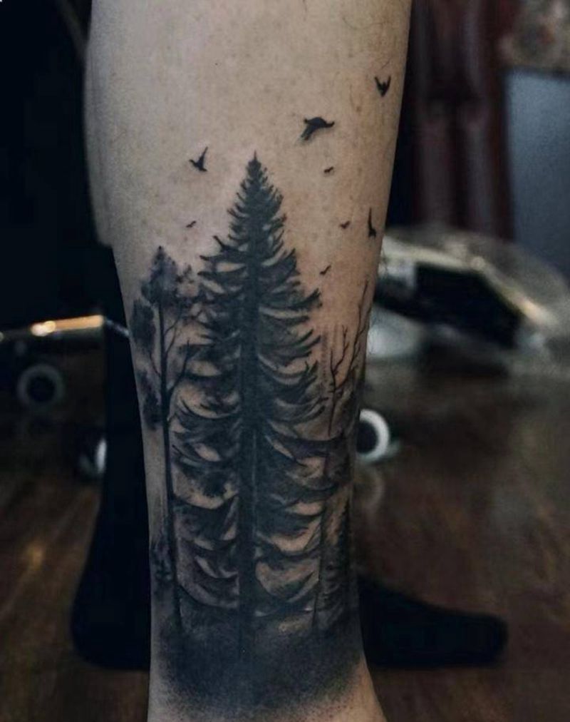 遮盖纹身图片_腿部纹身图案