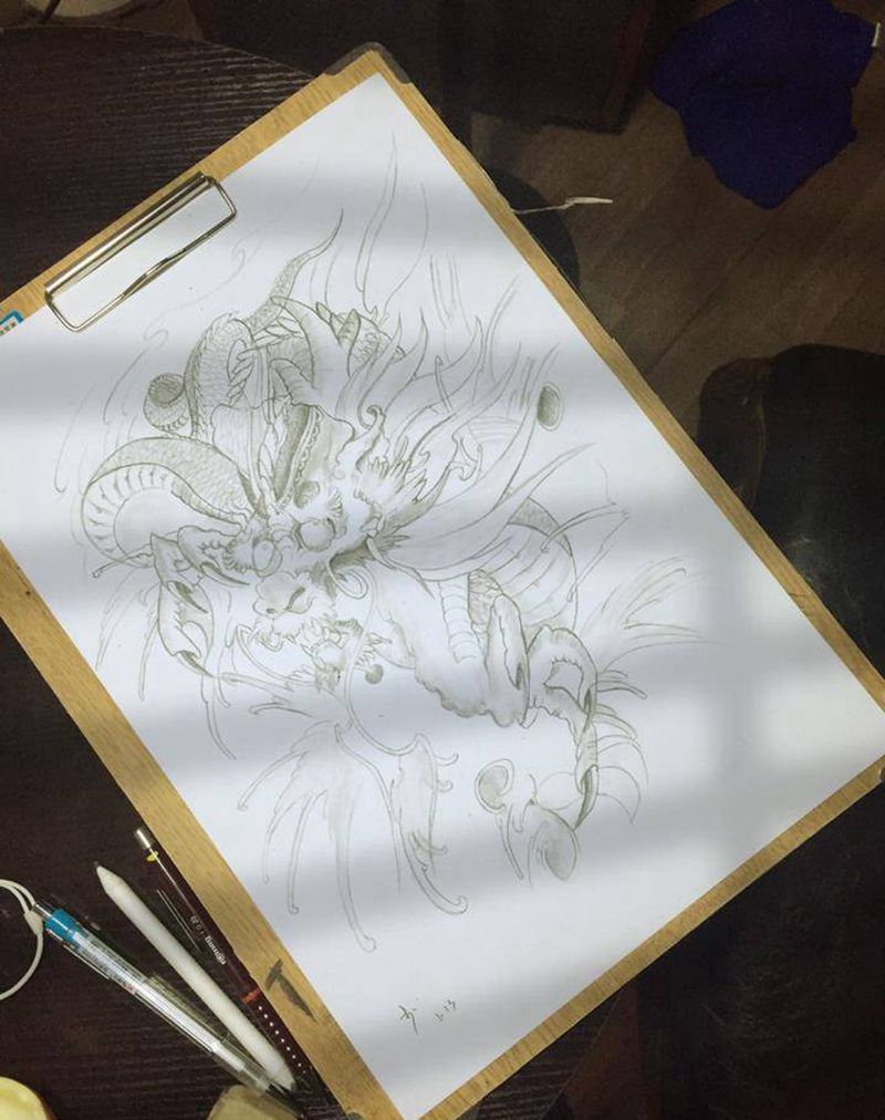 传统龙纹身图片