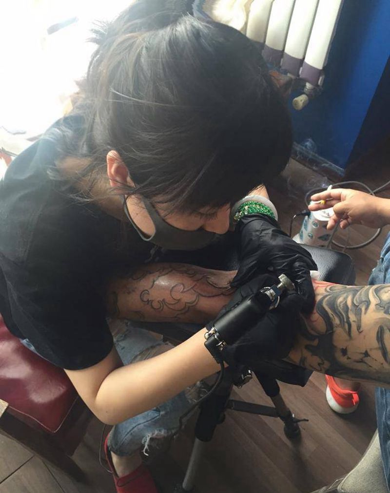 加图中，花臂纹身图片