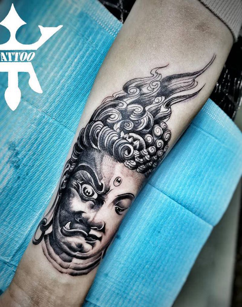 一念之间纹身图片_手臂新传统一念之间纹身图案