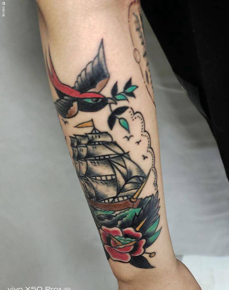 补色纹身图片_手臂纹身图案