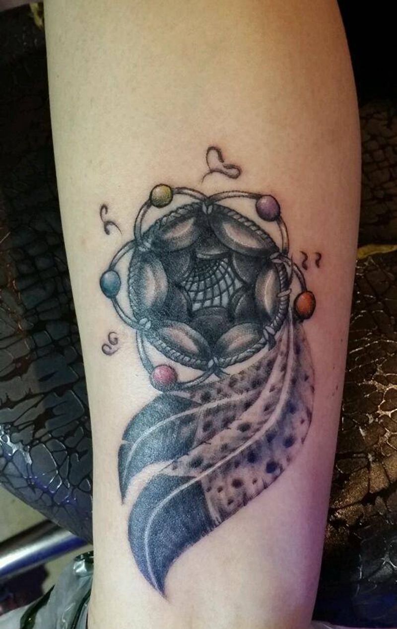捕梦网纹身图片_手臂腿部脚部欧美传统习俗成品纹身图案