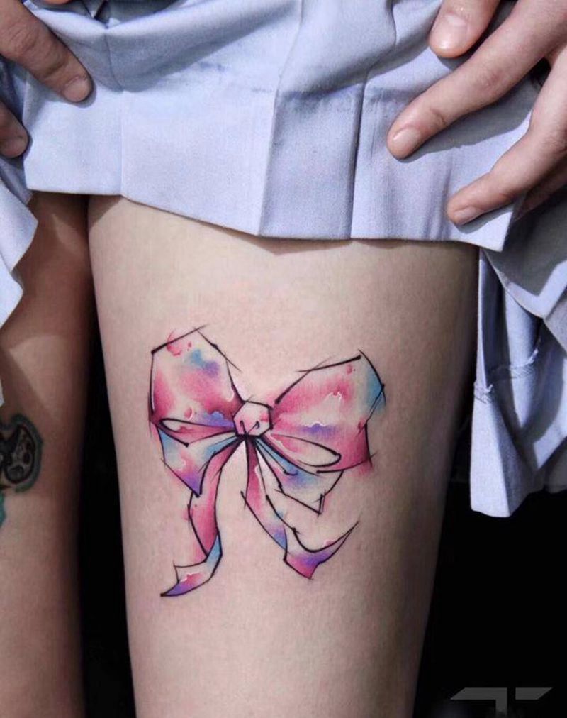 蝴蝶结纹身图片