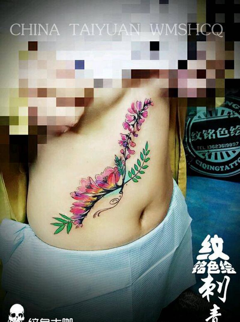 遮盖刀疤痕作品！原图忘记拍了纹身图片