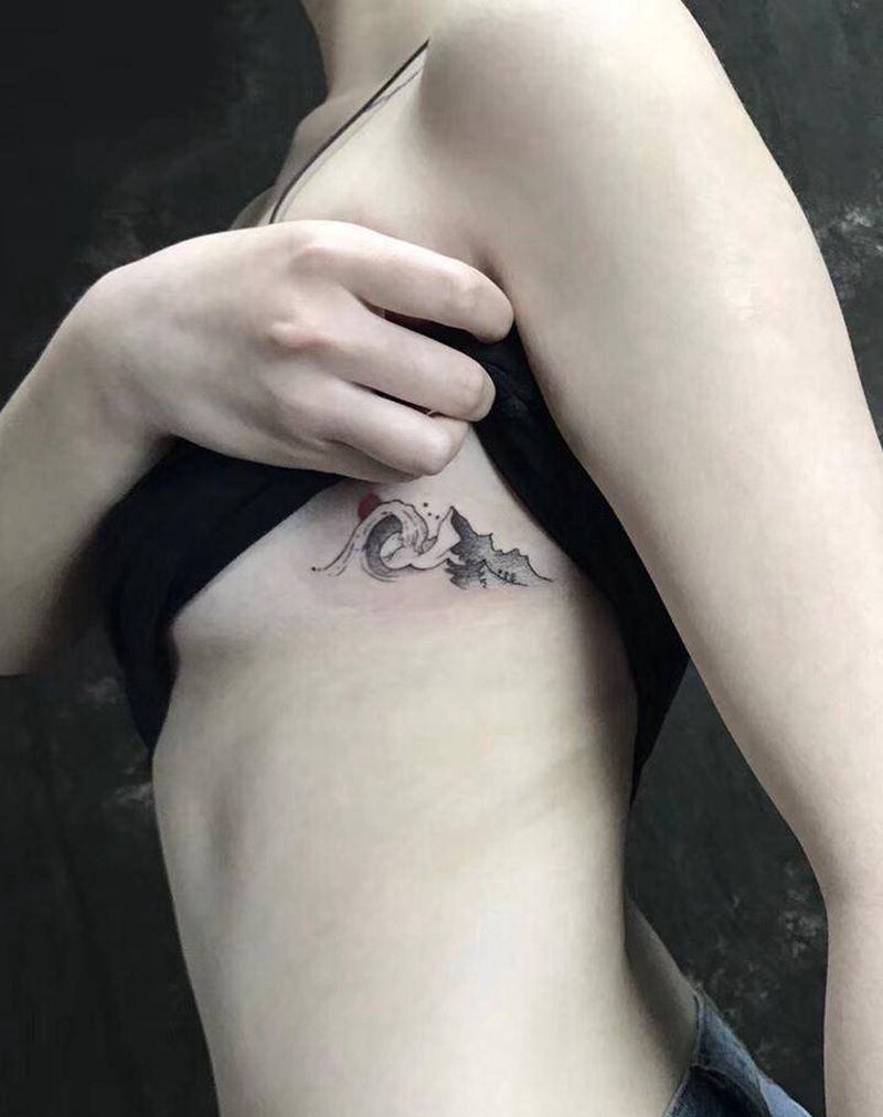 水浪纹身图片
