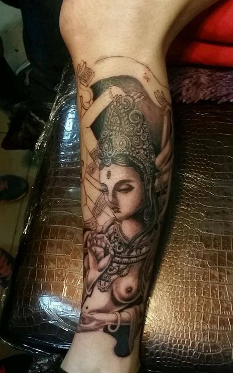 千手观音纹身图片_肩部背部手臂腿部传统人物鬼神宗教纹身图案