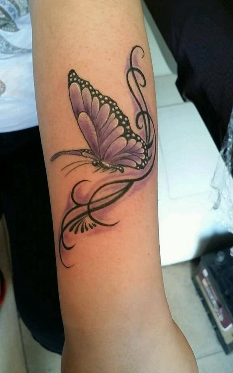 蝴蝶之恋纹身图片_动物图腾成品纹身图案