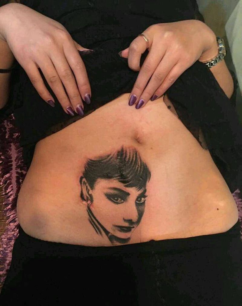 赫本纹身图片_肩部胸部腹部腰部背部手臂腿部手部欧美人物纹身图案