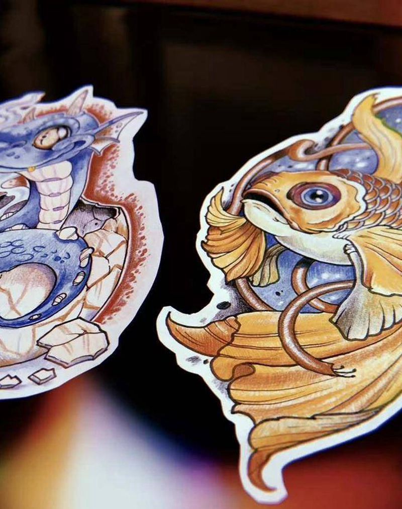 欧美小图纹身图片_New School纹身图案