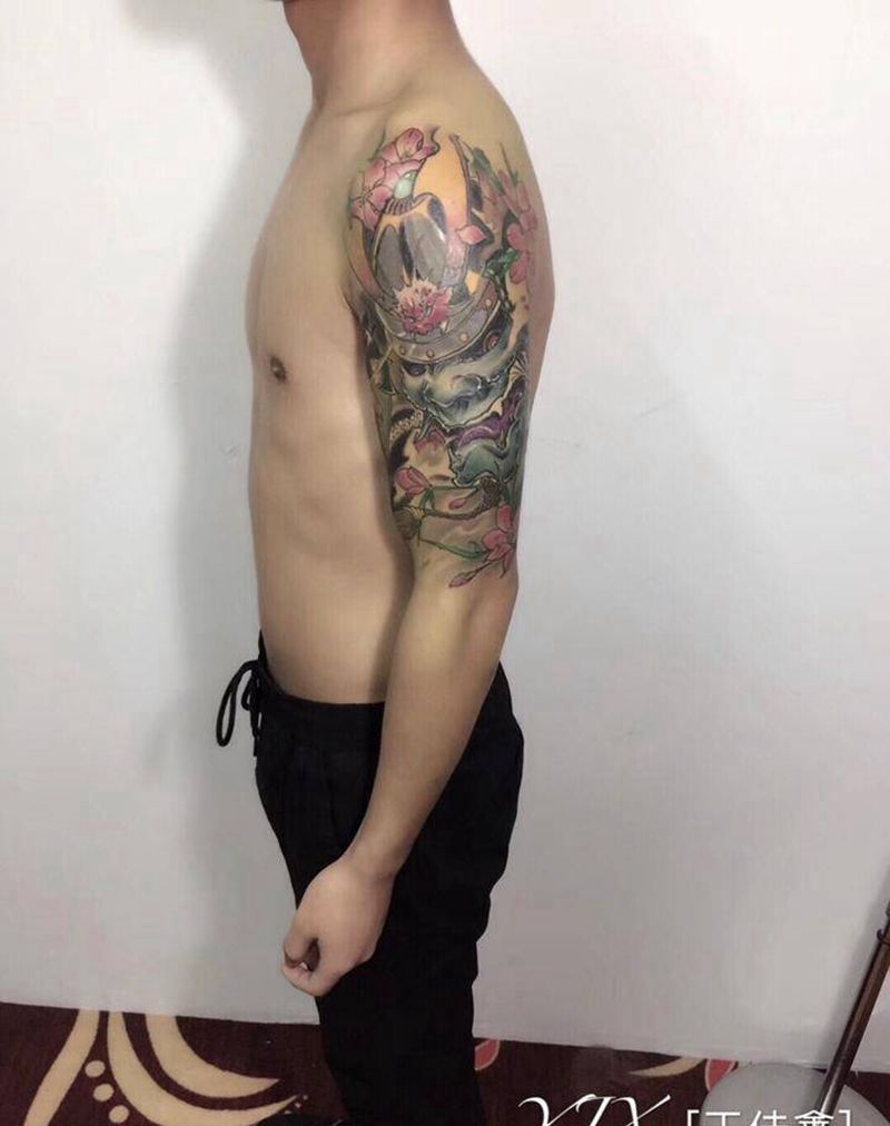 鬼武士纹身图片