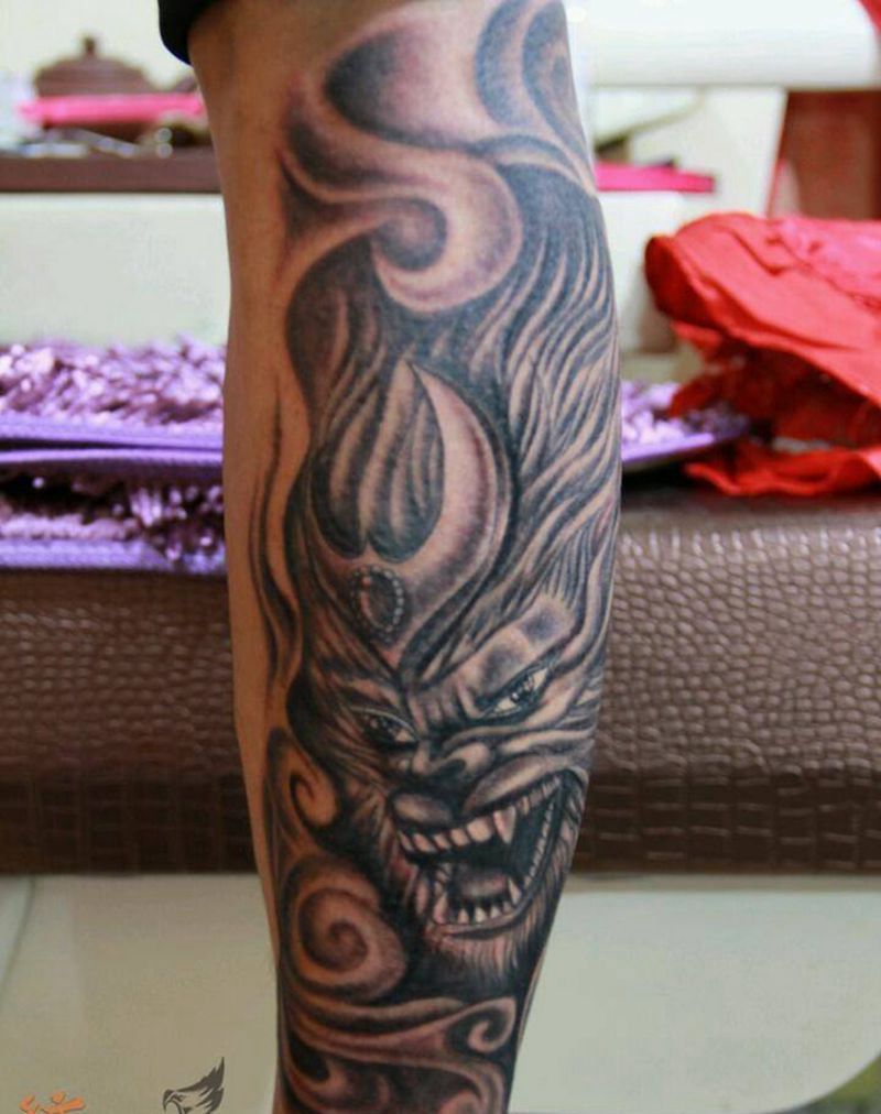 斗战圣佛纹身图片_肩部胸部腿部传统肖像清新人物鬼神宗教纹身图案