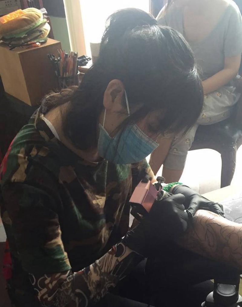 花臂未完成纹身图片