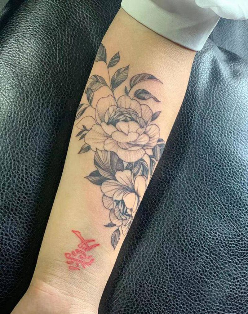 素花纹身图片_手臂纹身图案