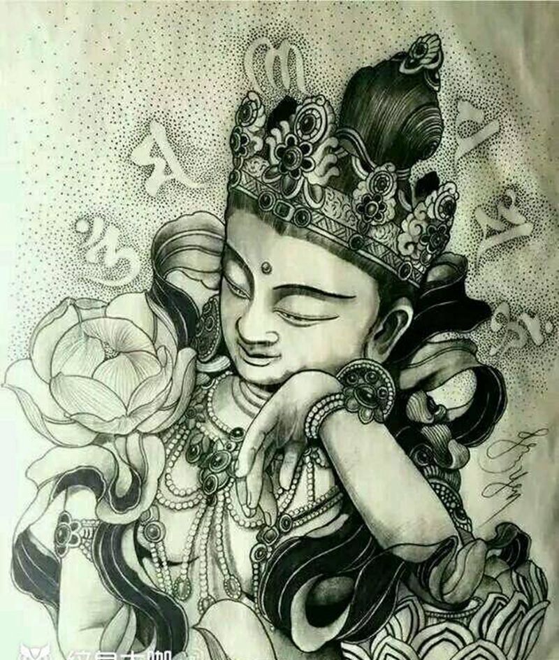 纹身手稿欣赏纹身图片_欧美传统肖像写实几何动物人物手稿插画纹身图案