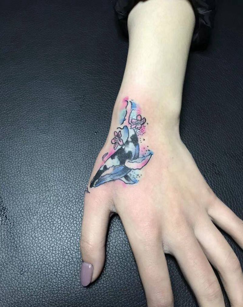 遮盖 小鲸鱼纹身图片