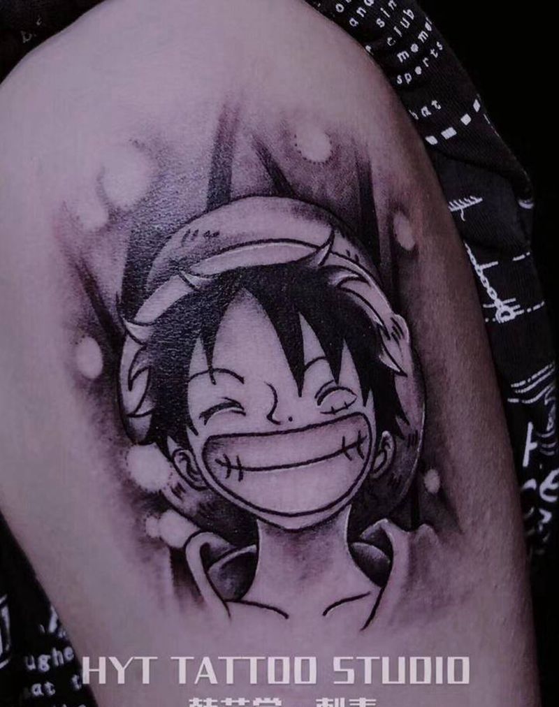 路飞纹身图片_手臂纹身图案
