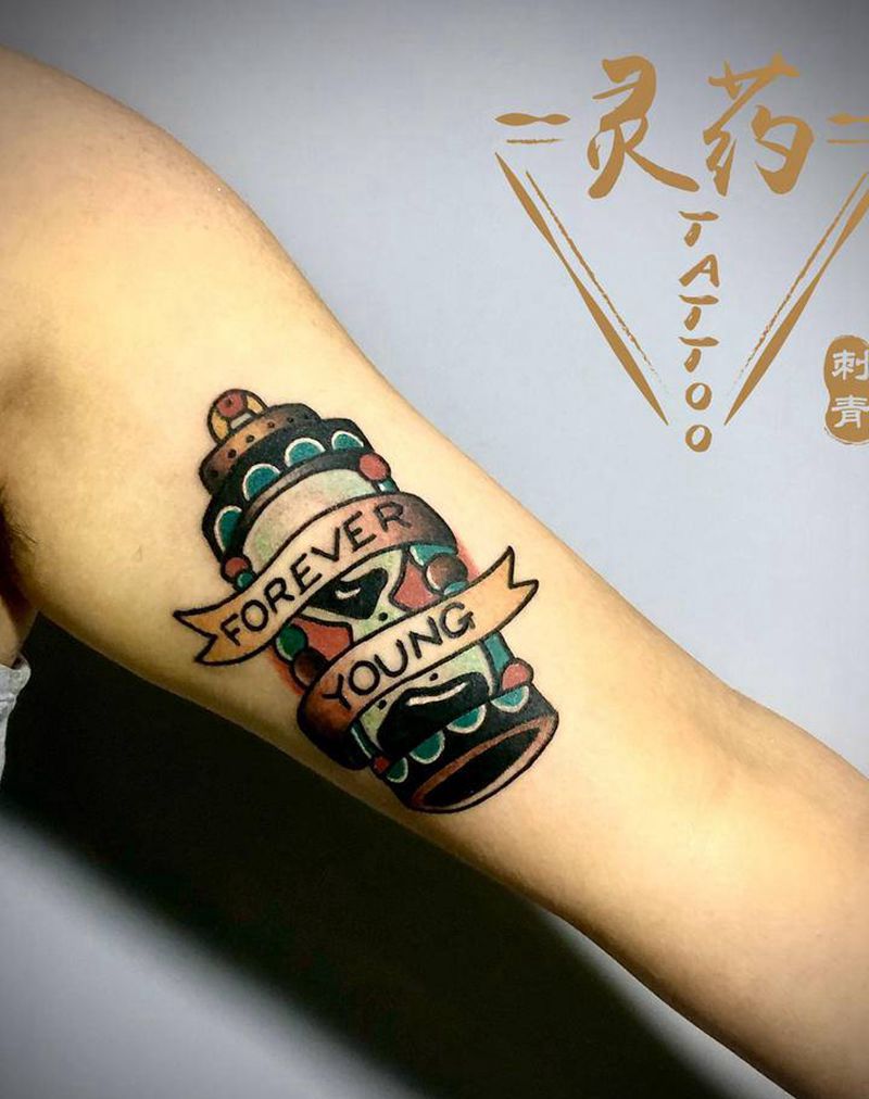 沙漏纹身图片_手臂Old School纹身图案