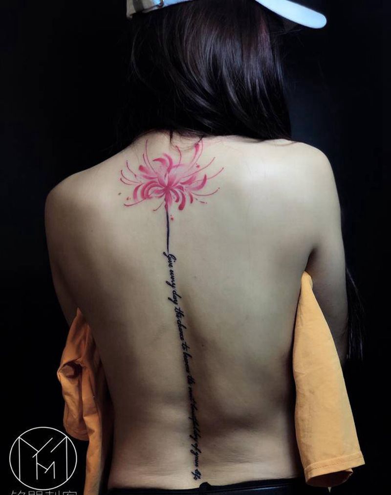 彼岸花纹身图片_背部纹身图案