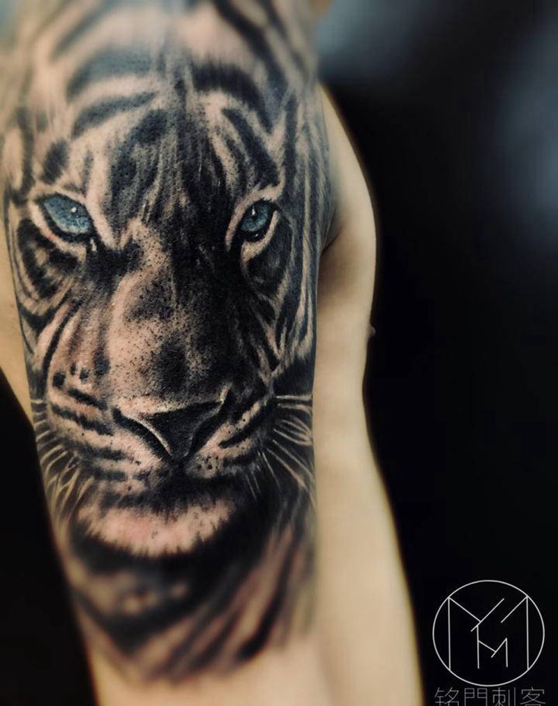 虎纹身图片_手臂纹身图案