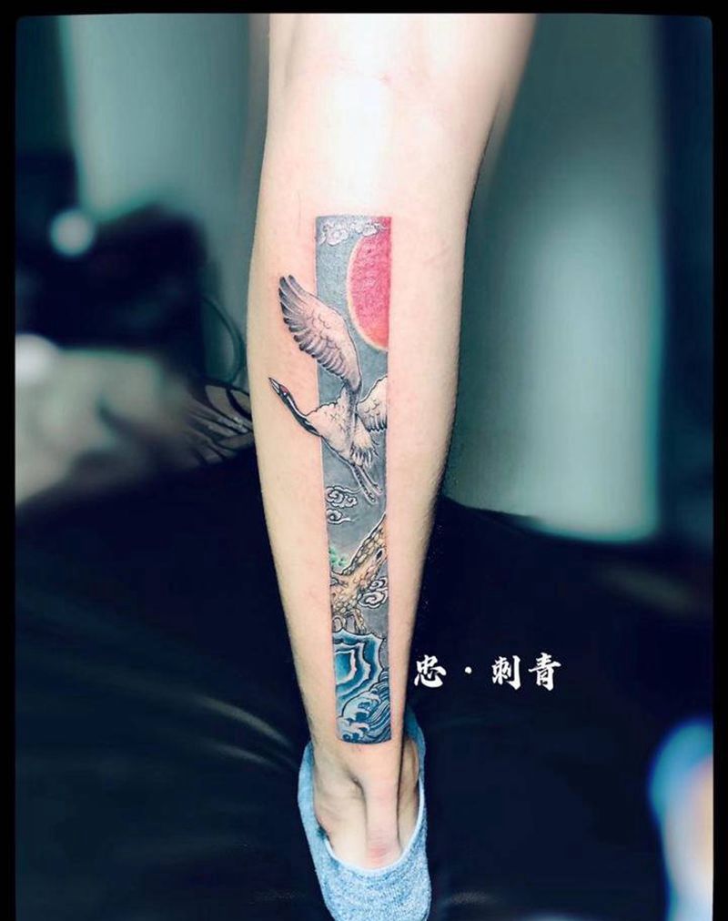 中国风小图纹身图片_腿部纹身图案