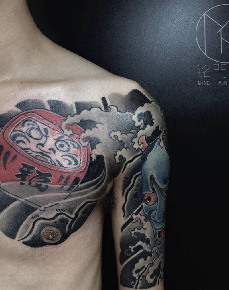 日式半甲纹身图片_手臂纹身图案