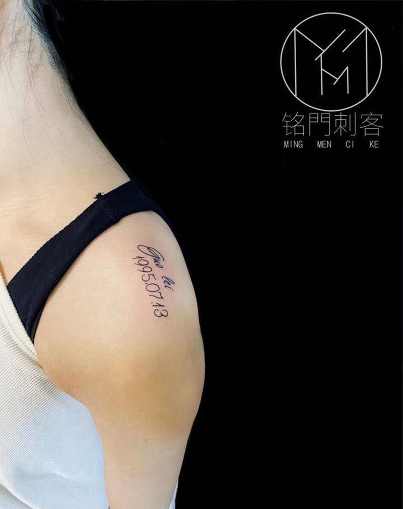 英文纹身图片_肩部纹身图案