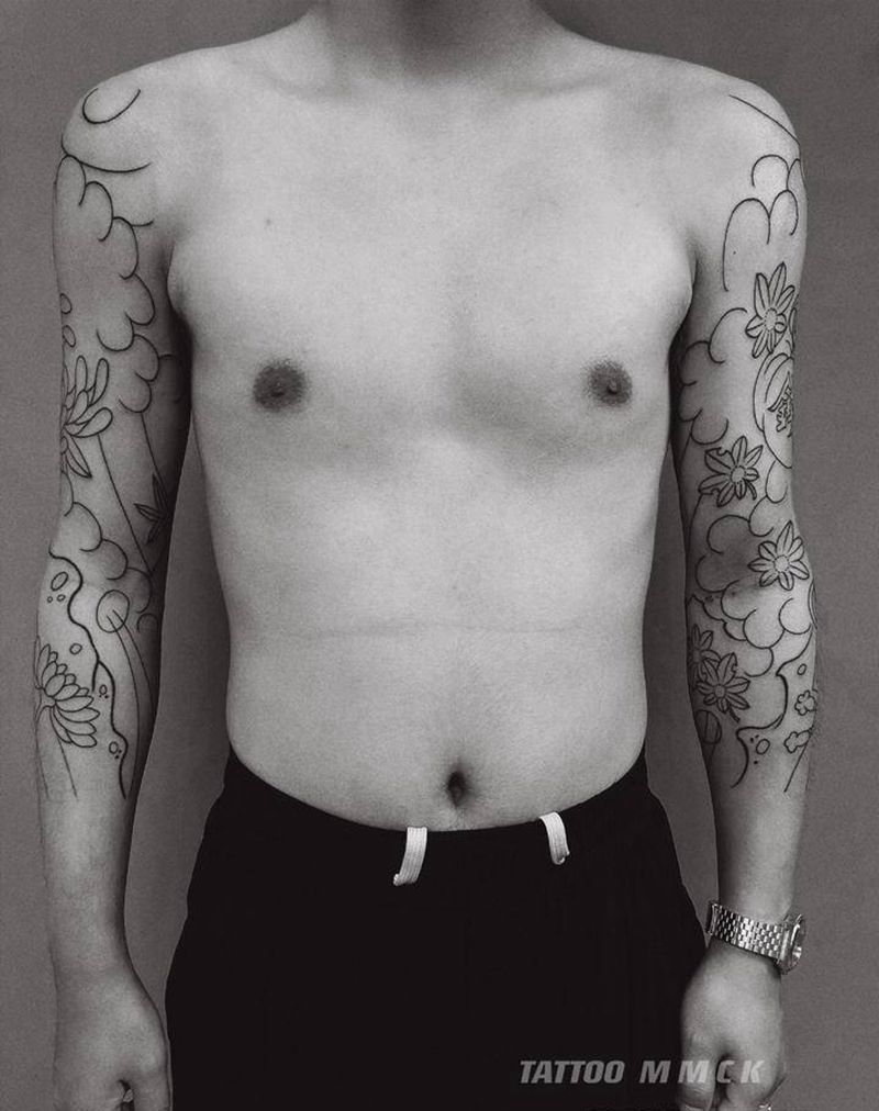 日式七分袖纹身图片_老传统纹身图案