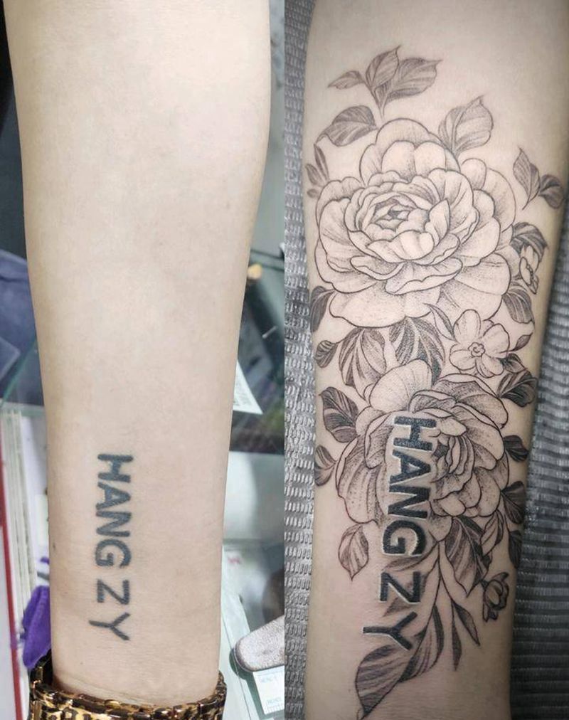 素花纹身图片_手臂点刺新传统素花纹身图案