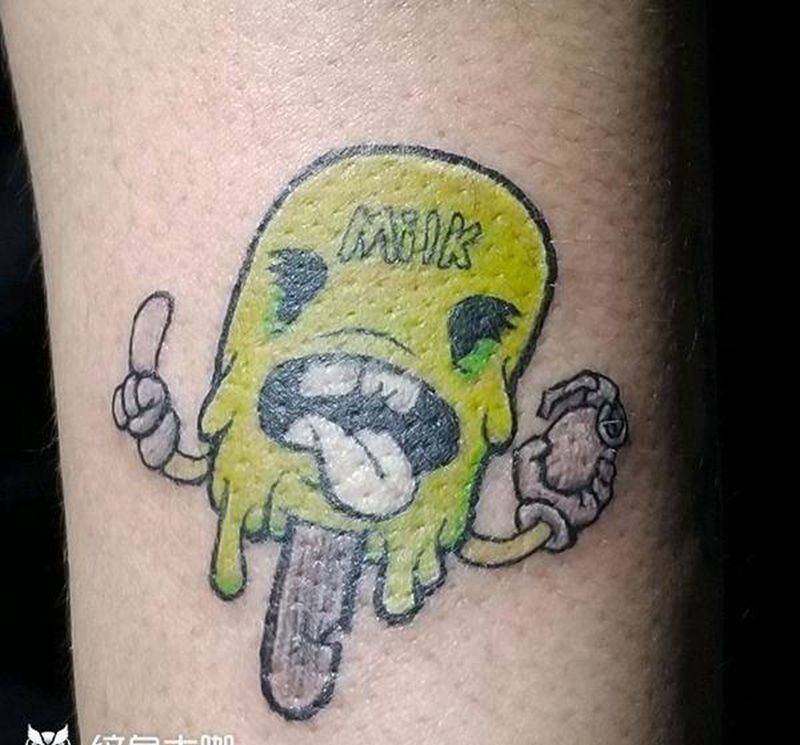 一根雪糕纹身图片_手臂New School雪糕纹身图案