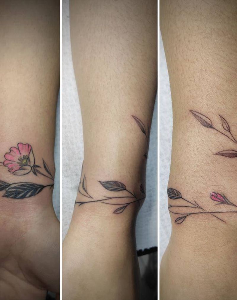 手腕花环遮盖小纹身纹身图片_手臂手部New School新传统荧光纹身图案