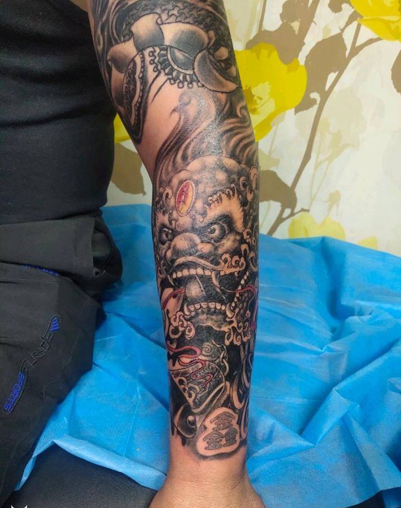 神兽纹身图片_手臂纹身图案