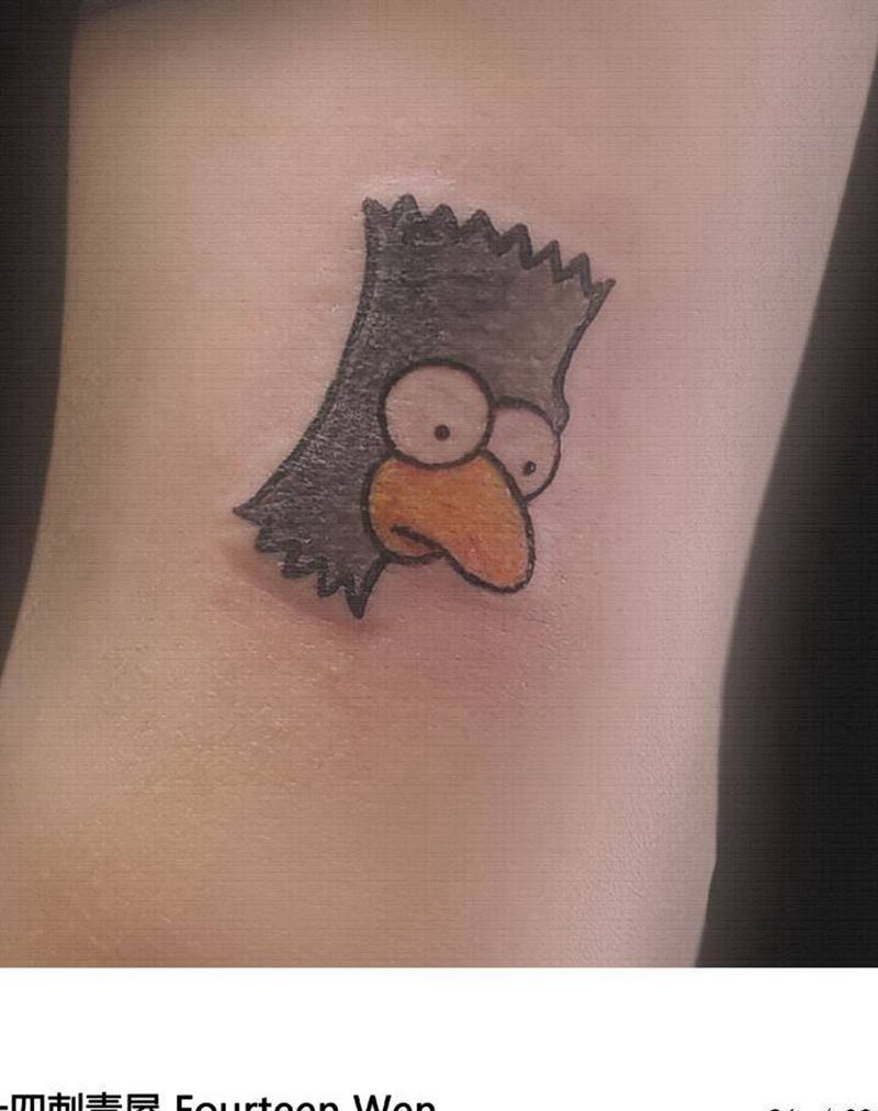 辛普森纹身图片_手臂Old School纹身图案