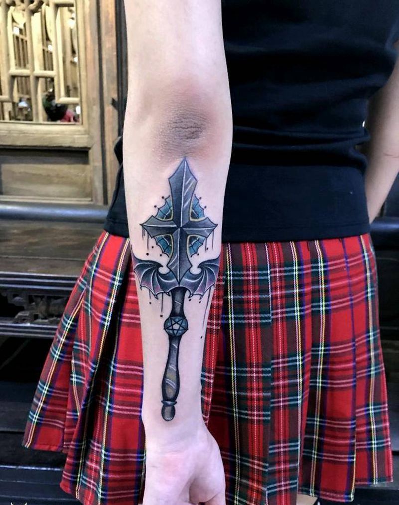 魔法棒纹身图片_手臂纹身图案