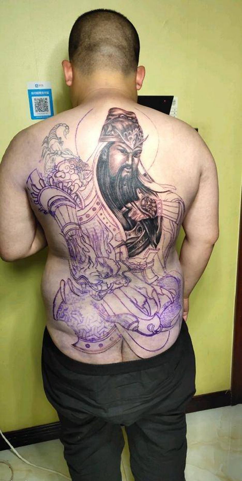 关公纹身图片_背部新传统纹身图案