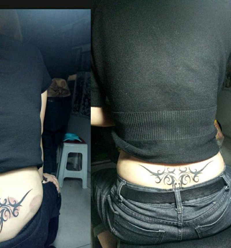 图腾纹身图片_腰部图腾纹身图案