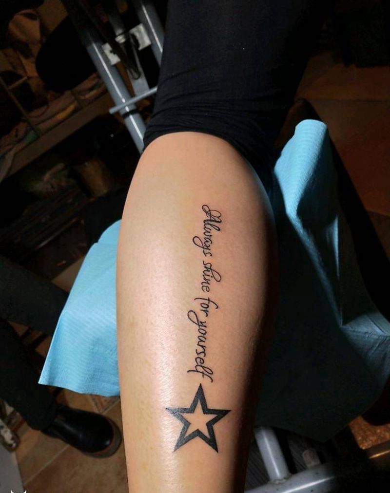 小清新纹身图片_腿部传统几何字符成品手稿纹身图案