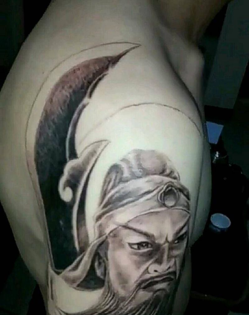 大胳膊，关公纹身图片