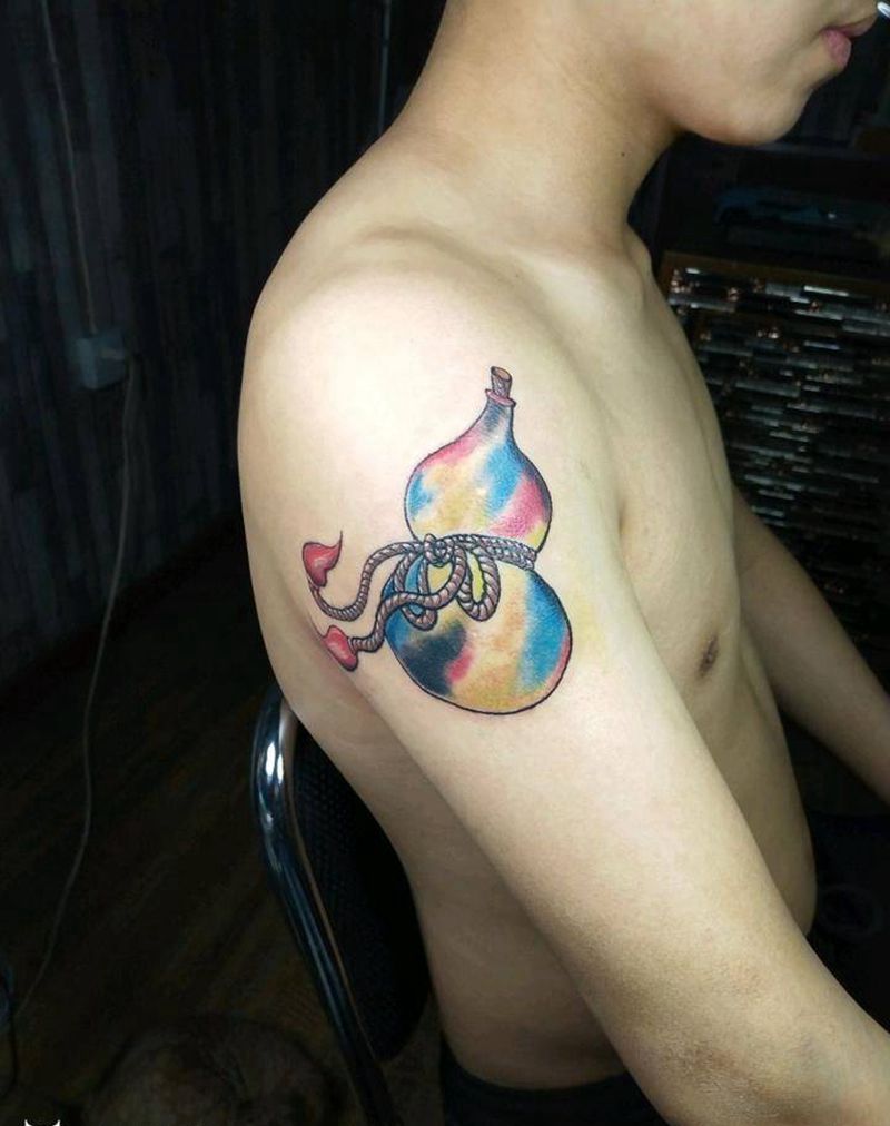 葫芦纹身图片_传统静物原创成品手稿纹身图案