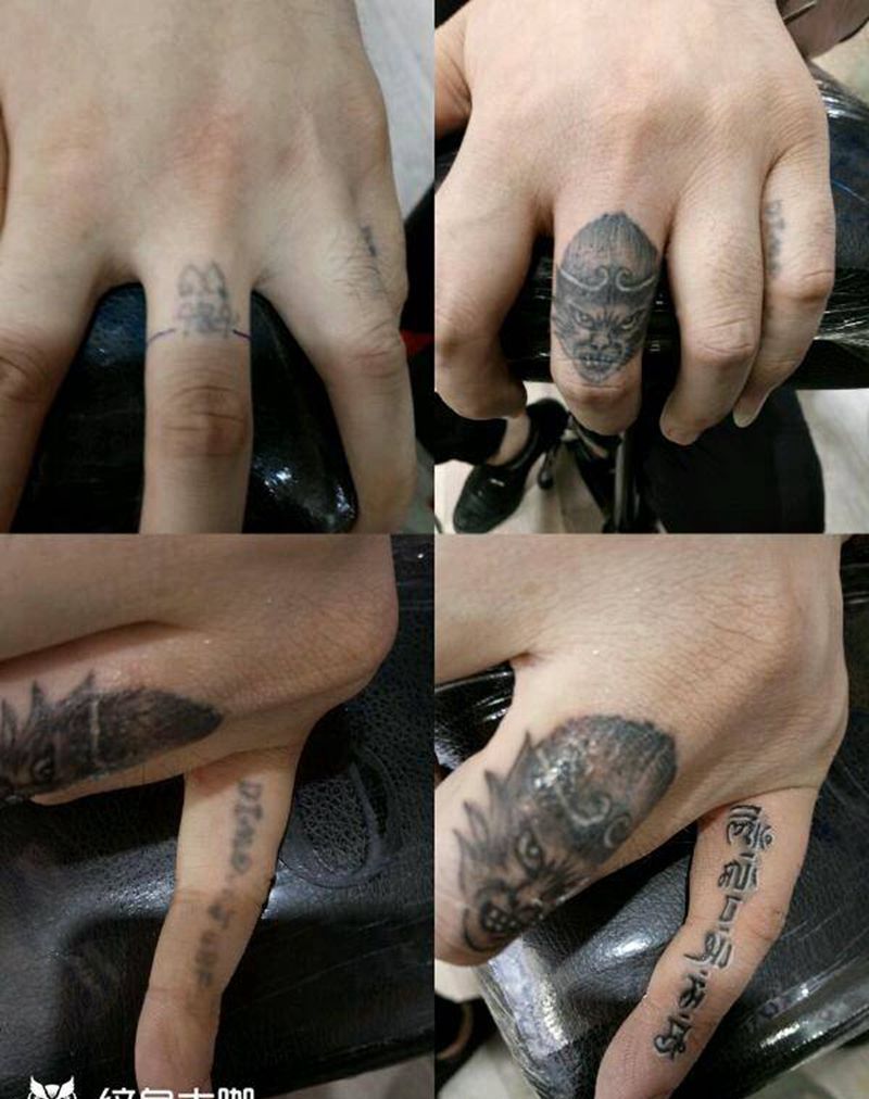 手指纹身纹身图片_手部清新字符人物鬼神宗教成品纹身图案